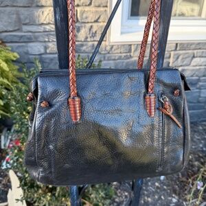 Vintage Franco Godi Italian Leather two tone bag
